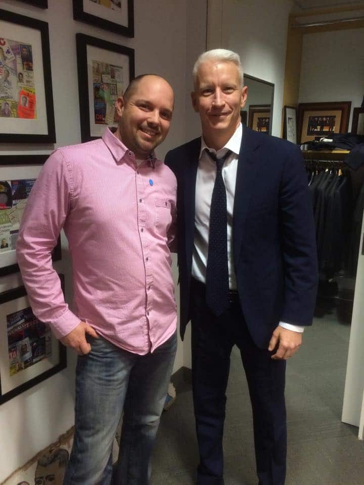 Brian Willer & Anderson Cooper on "Backstage Tour" of CNN with DECA Students